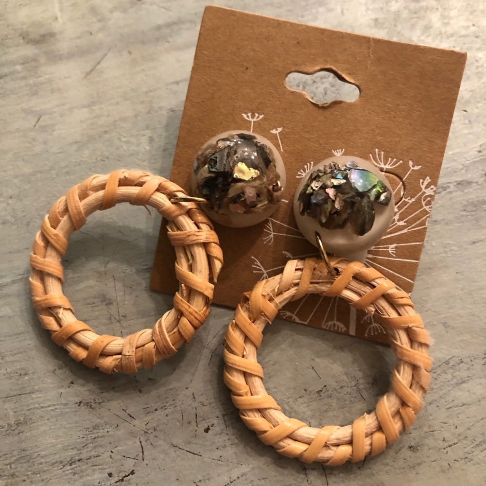 Wood circle earrings